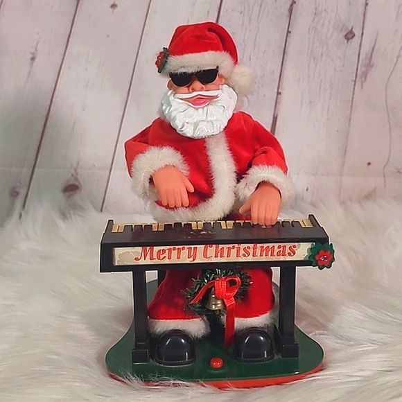 Vintage 90s Jazzy Piano Pals Santa Claus UNTESTED Christmas Animated Decor - Picture 11 of 16